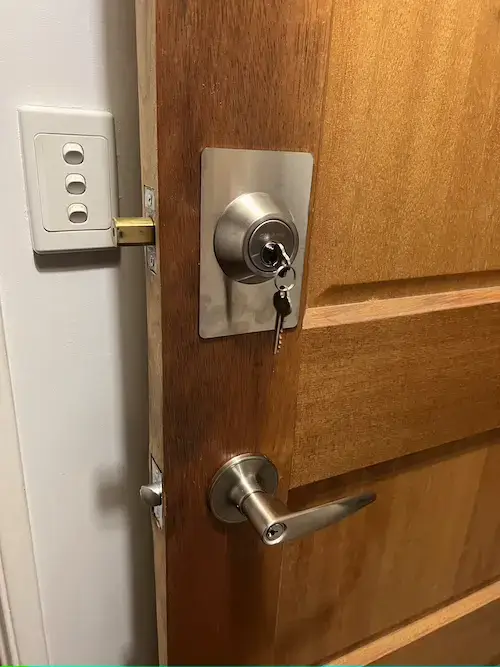 Reinforced Door with New Deadbolt